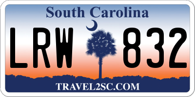 SC license plate LRW832