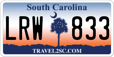 SC license plate LRW833