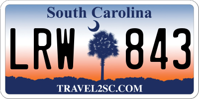 SC license plate LRW843