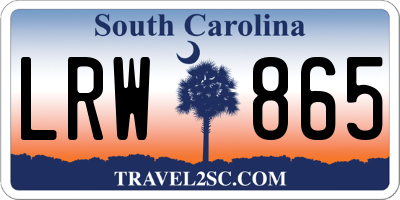 SC license plate LRW865