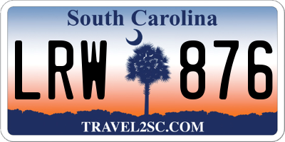 SC license plate LRW876