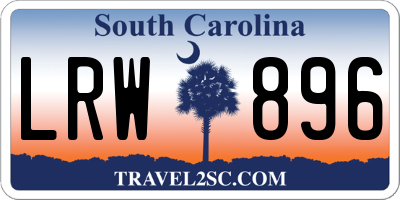 SC license plate LRW896