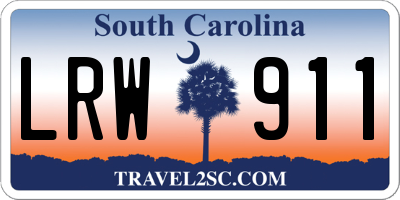 SC license plate LRW911