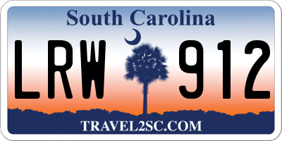 SC license plate LRW912