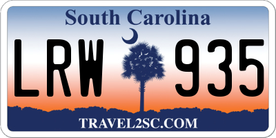 SC license plate LRW935