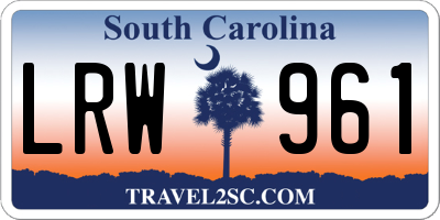 SC license plate LRW961