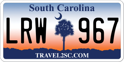 SC license plate LRW967