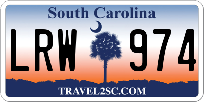 SC license plate LRW974