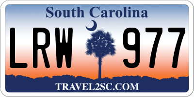 SC license plate LRW977
