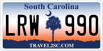 SC license plate LRW990