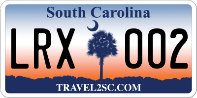 SC license plate LRX002
