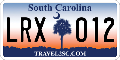 SC license plate LRX012