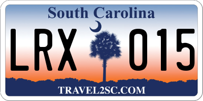 SC license plate LRX015