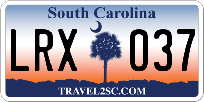 SC license plate LRX037