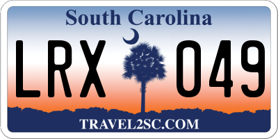 SC license plate LRX049