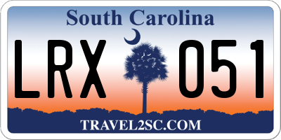SC license plate LRX051