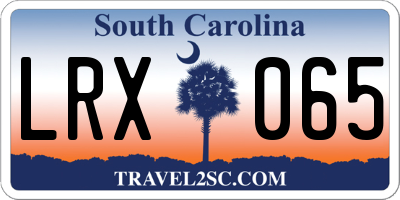 SC license plate LRX065