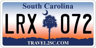 SC license plate LRX072
