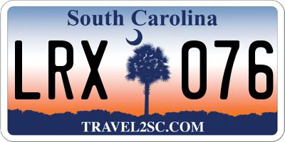 SC license plate LRX076