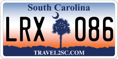 SC license plate LRX086