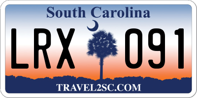 SC license plate LRX091