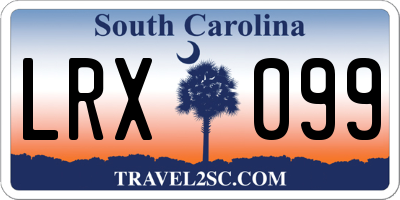 SC license plate LRX099