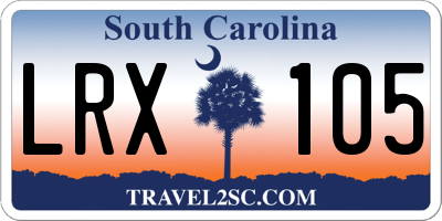 SC license plate LRX105