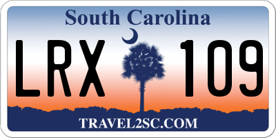 SC license plate LRX109