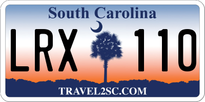 SC license plate LRX110