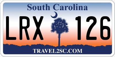 SC license plate LRX126