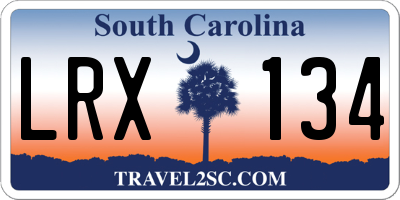 SC license plate LRX134