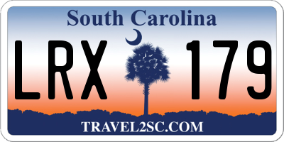 SC license plate LRX179