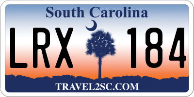 SC license plate LRX184