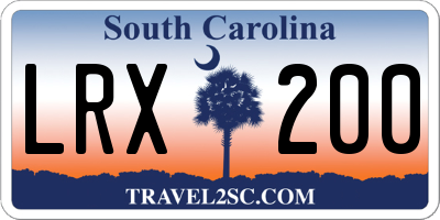 SC license plate LRX200
