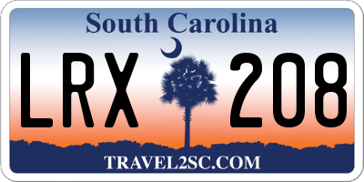 SC license plate LRX208