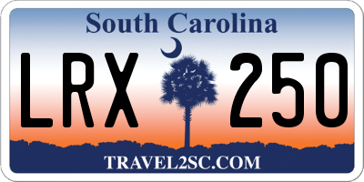 SC license plate LRX250