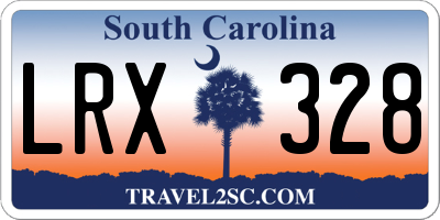SC license plate LRX328