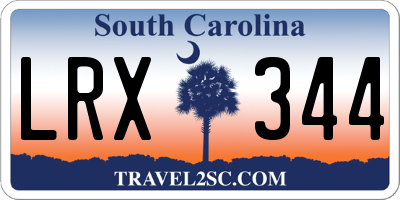 SC license plate LRX344