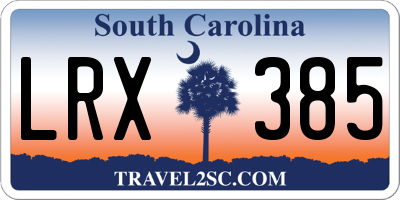 SC license plate LRX385