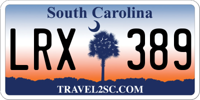 SC license plate LRX389