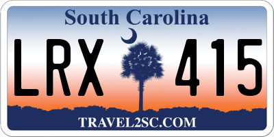 SC license plate LRX415