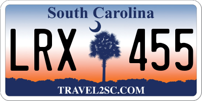 SC license plate LRX455