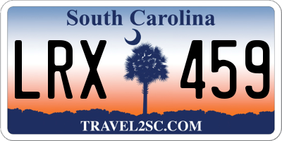 SC license plate LRX459