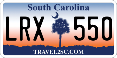 SC license plate LRX550