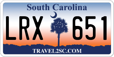 SC license plate LRX651