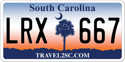 SC license plate LRX667