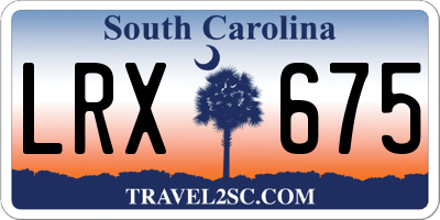 SC license plate LRX675