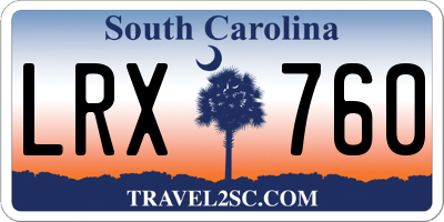 SC license plate LRX760