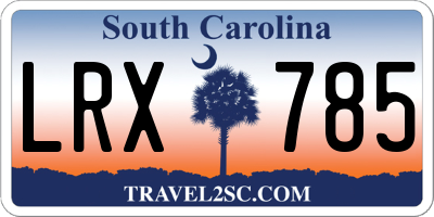 SC license plate LRX785