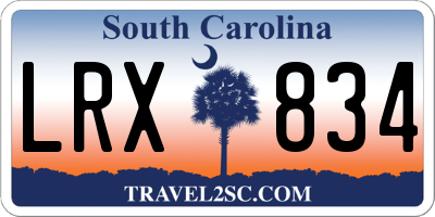 SC license plate LRX834